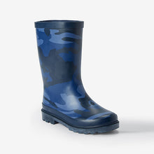 Load image into Gallery viewer, Navy Camouflage Rubber Wellies (Older Boys)