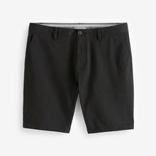 Load image into Gallery viewer, Black Slim Fit Stretch Chinos Shorts