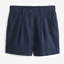 Load image into Gallery viewer, Navy Blue Linen Blend Boy Shorts