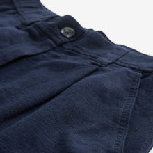 Load image into Gallery viewer, Navy Blue Linen Blend Boy Shorts