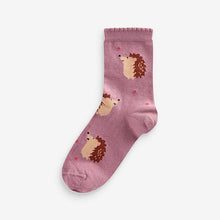 Load image into Gallery viewer, Pink Cotton Rich Character Ankle Socks 3 Pack
