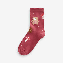 Load image into Gallery viewer, Pink Cotton Rich Character Ankle Socks 3 Pack