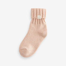 Load image into Gallery viewer, Cream,Grey and Neutral 3 Pack Cotton Rich Roll Top Ankle Socks