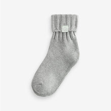 Load image into Gallery viewer, Cream,Grey and Neutral 3 Pack Cotton Rich Roll Top Ankle Socks