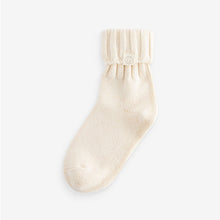 Load image into Gallery viewer, Cream,Grey and Neutral 3 Pack Cotton Rich Roll Top Ankle Socks