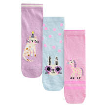 Load image into Gallery viewer, Multi Cotton Rich Character Ankle Socks 3 Pack