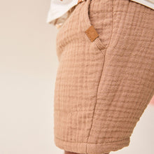 Load image into Gallery viewer, Tan Brown Soft Textured Cotton Shorts