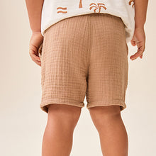 Load image into Gallery viewer, Tan Brown Soft Textured Cotton Shorts