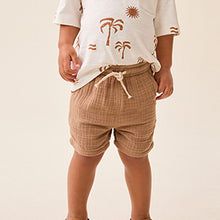 Load image into Gallery viewer, Tan Brown Soft Textured Cotton Shorts