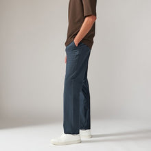 Load image into Gallery viewer, Blue Grey Mid Straight Fit Stretch Chinos Trousers