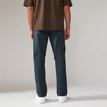 Load image into Gallery viewer, Blue Grey Mid Straight Fit Stretch Chinos Trousers