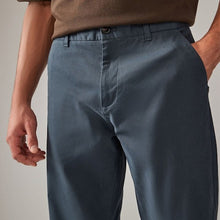 Load image into Gallery viewer, Blue Grey Mid Straight Fit Stretch Chinos Trousers
