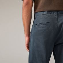 Load image into Gallery viewer, Blue Grey Mid Straight Fit Stretch Chinos Trousers