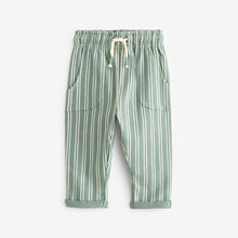 Load image into Gallery viewer, Light Blue/Teal Lightweight 100% Cotton Stripe Jersey Joggers (3mths-6yrs)