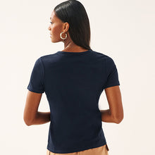 Load image into Gallery viewer, Navy Blue The Everyday Crew Neck Cotton Rich Short Sleeve T-Shirt