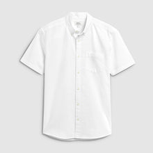 Load image into Gallery viewer, White Regular Fit Short Sleeve Oxford Shirt