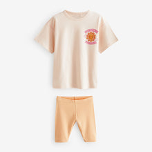 Load image into Gallery viewer, Cream/ Yellow/ Pink 100% Cotton Short Pyjamas 2 Pack