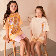 Load image into Gallery viewer, Cream/ Yellow/ Pink 100% Cotton Short Pyjamas 2 Pack