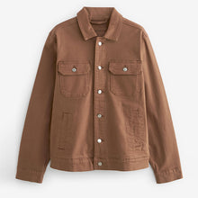 Load image into Gallery viewer, Rust Brown Denim Trucker Jacket
