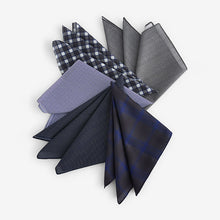 Load image into Gallery viewer, Navy Blue Printed 100% Cotton Handkerchiefs 5 Pack