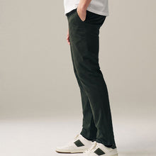 Load image into Gallery viewer, Dark Green Slim Fit Stretch Chinos Trousers