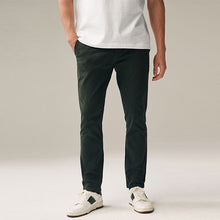 Load image into Gallery viewer, Dark Green Slim Fit Stretch Chinos Trousers