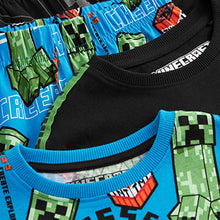 Load image into Gallery viewer, Blue/Black Minecraft  Pyjamas 2 Pack (5-12yrs)
