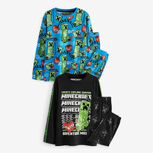 Load image into Gallery viewer, Blue/Black Minecraft  Pyjamas 2 Pack (5-12yrs)
