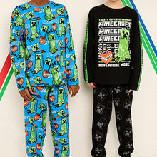 Load image into Gallery viewer, Blue/Black Minecraft  Pyjamas 2 Pack (5-12yrs)