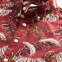 Load image into Gallery viewer, Red Printed Floral Short Sleeve Shirt