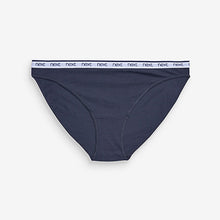 Load image into Gallery viewer, Pink/Blue Stripe Hight Leg Cotton Rich Logo Knickers 4 Pack