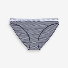 Load image into Gallery viewer, Pink/Blue Stripe Hight Leg Cotton Rich Logo Knickers 4 Pack