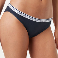 Load image into Gallery viewer, Pink/Blue Stripe Hight Leg Cotton Rich Logo Knickers 4 Pack