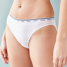 Load image into Gallery viewer, Pink/Blue Stripe Hight Leg Cotton Rich Logo Knickers 4 Pack