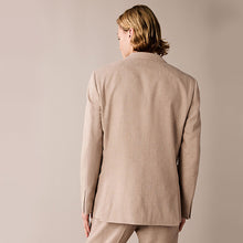 Load image into Gallery viewer, Stone Linen Blend Tailored Fit Suit Jacket
