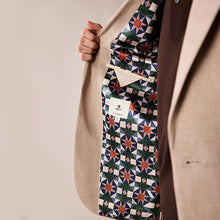 Load image into Gallery viewer, Stone Linen Blend Tailored Fit Suit Jacket