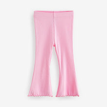 Load image into Gallery viewer, Bright Pink Rib Flare Leggings