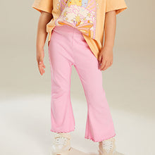 Load image into Gallery viewer, Bright Pink Rib Flare Leggings