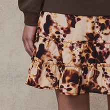 Load image into Gallery viewer, Chocolate Brown Swirl Long Sleeve Printed Layered Sweatshirt Dress