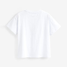 Load image into Gallery viewer, White Rainbow Heart Short Sleeve Sequin T-Shirt (3-12yrs)