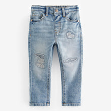 Load image into Gallery viewer, Light Blue Denim 100% Cotton Distressed Jeans (3mths-5-6yrs)
