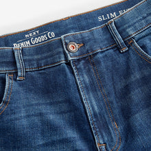 Load image into Gallery viewer, Blue Mid Slim Fit Authentic Stretch Denim Jeans