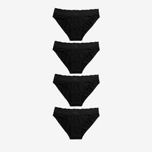 Load image into Gallery viewer, Black High Leg Lace Knickers 4 Pack