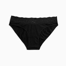 Load image into Gallery viewer, Black High Leg Lace Knickers 4 Pack