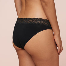 Load image into Gallery viewer, Black High Leg Lace Knickers 4 Pack