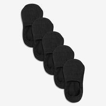 Load image into Gallery viewer, Black Invisible Trainer Socks Five Pack