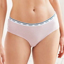 Load image into Gallery viewer, Pink /Blue Stripe Short Cotton Rich Logo Knickers 4 Pack