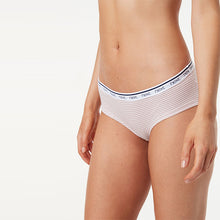 Load image into Gallery viewer, Pink /Blue Stripe Short Cotton Rich Logo Knickers 4 Pack