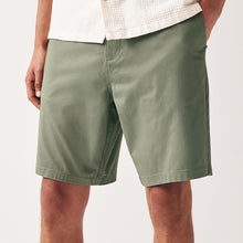 Load image into Gallery viewer, Sage Green Straight Fit Stretch Chinos Shorts