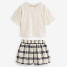 Load image into Gallery viewer, Black/White Woven Check Pyjamas 2 Pack